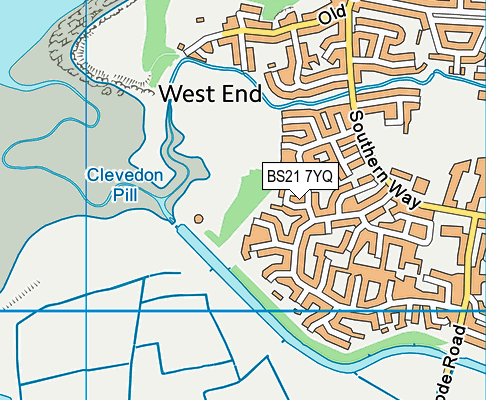 BS21 7YQ map - OS VectorMap District (Ordnance Survey)