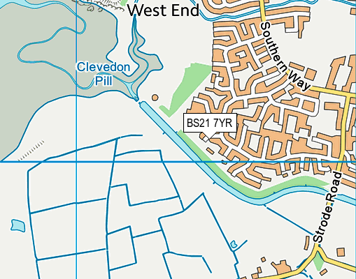 BS21 7YR map - OS VectorMap District (Ordnance Survey)