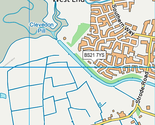 BS21 7YS map - OS VectorMap District (Ordnance Survey)