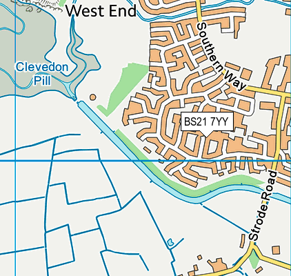 BS21 7YY map - OS VectorMap District (Ordnance Survey)