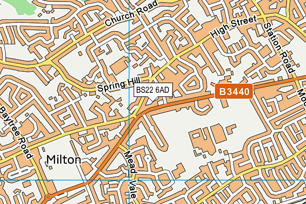 BS22 6AD map - OS VectorMap District (Ordnance Survey)