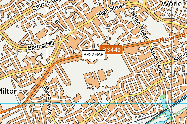 BS22 6AE map - OS VectorMap District (Ordnance Survey)