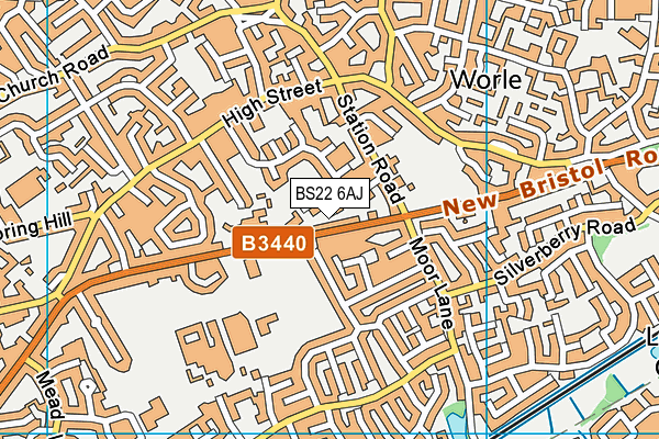 BS22 6AJ map - OS VectorMap District (Ordnance Survey)
