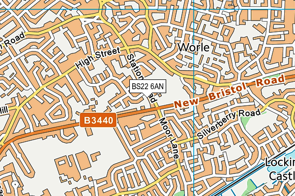 BS22 6AN map - OS VectorMap District (Ordnance Survey)