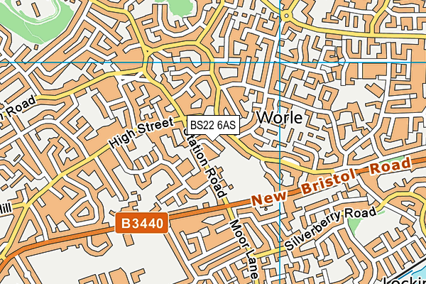 BS22 6AS map - OS VectorMap District (Ordnance Survey)