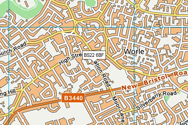 BS22 6BF map - OS VectorMap District (Ordnance Survey)