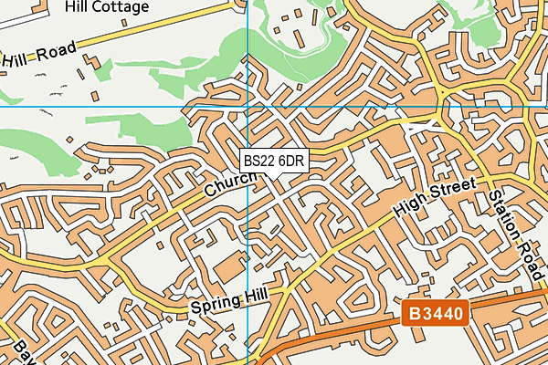 BS22 6DR map - OS VectorMap District (Ordnance Survey)