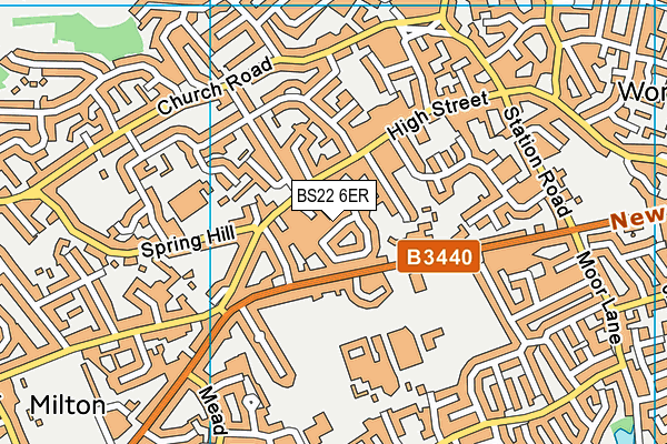 BS22 6ER map - OS VectorMap District (Ordnance Survey)