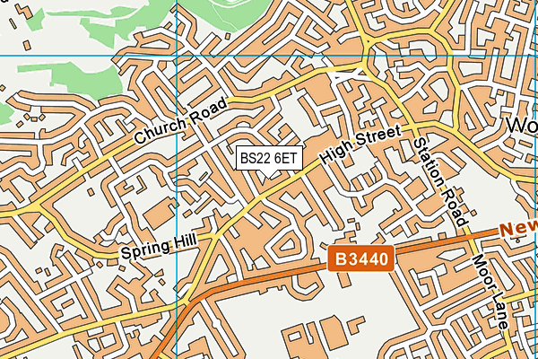 BS22 6ET map - OS VectorMap District (Ordnance Survey)