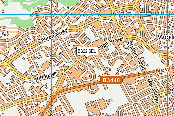 BS22 6EU map - OS VectorMap District (Ordnance Survey)