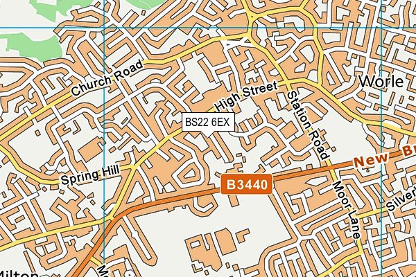 Mendip Green Primary School map (BS22 6EX) - OS VectorMap District (Ordnance Survey)
