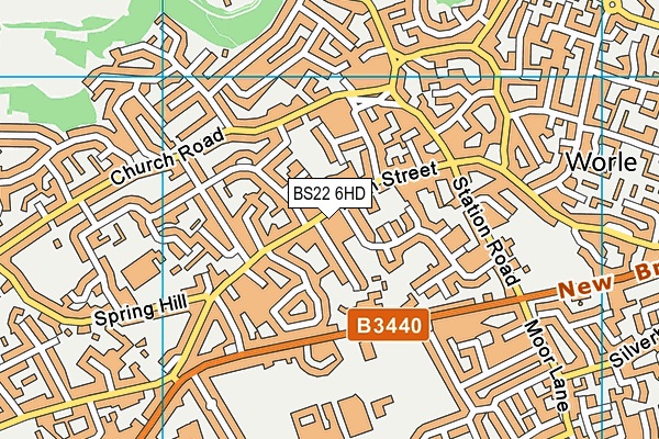 BS22 6HD map - OS VectorMap District (Ordnance Survey)