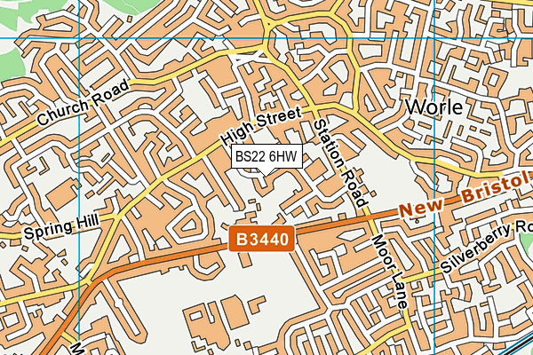 BS22 6HW map - OS VectorMap District (Ordnance Survey)