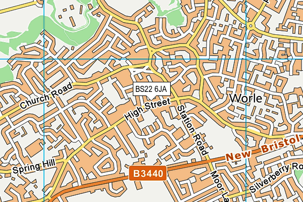 BS22 6JA map - OS VectorMap District (Ordnance Survey)