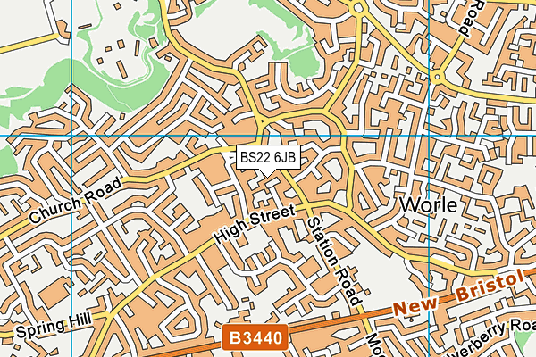 BS22 6JB map - OS VectorMap District (Ordnance Survey)