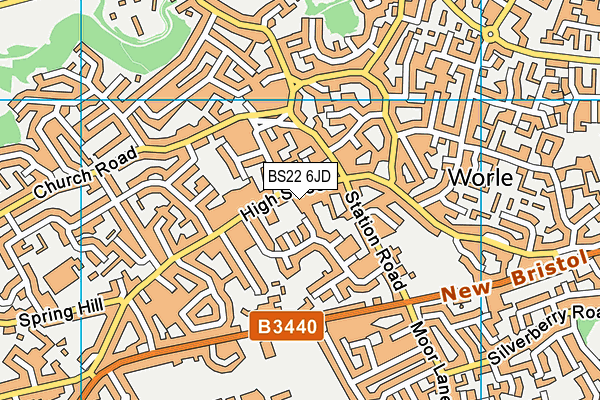 BS22 6JD map - OS VectorMap District (Ordnance Survey)