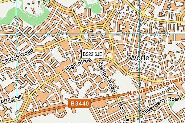 BS22 6JE map - OS VectorMap District (Ordnance Survey)