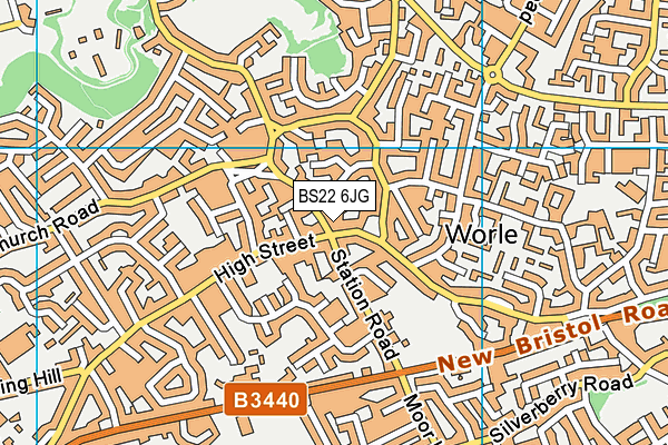 BS22 6JG map - OS VectorMap District (Ordnance Survey)