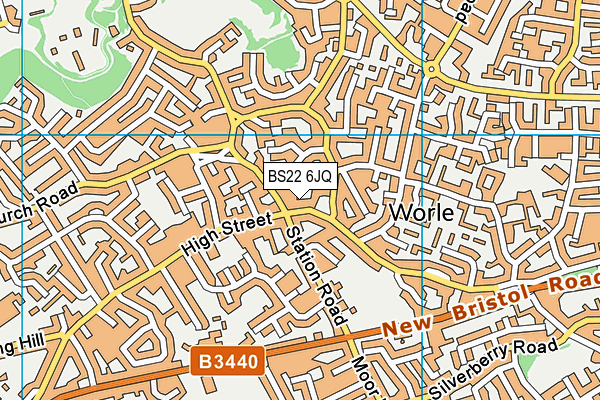 BS22 6JQ map - OS VectorMap District (Ordnance Survey)