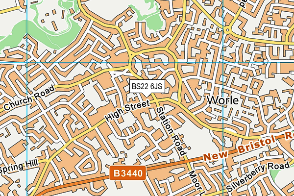 BS22 6JS map - OS VectorMap District (Ordnance Survey)