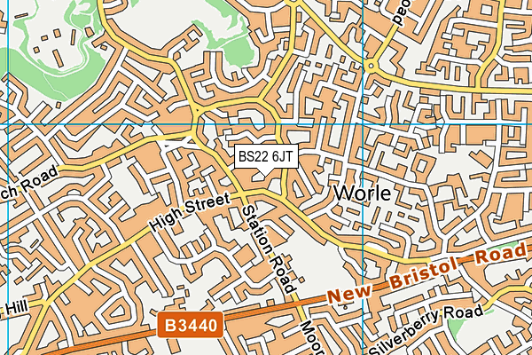 BS22 6JT map - OS VectorMap District (Ordnance Survey)