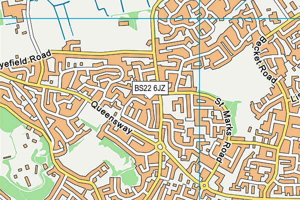 BS22 6JZ map - OS VectorMap District (Ordnance Survey)