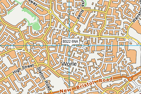 BS22 6NA map - OS VectorMap District (Ordnance Survey)