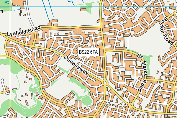 BS22 6PA map - OS VectorMap District (Ordnance Survey)