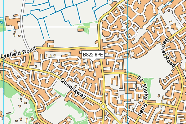 BS22 6PE map - OS VectorMap District (Ordnance Survey)