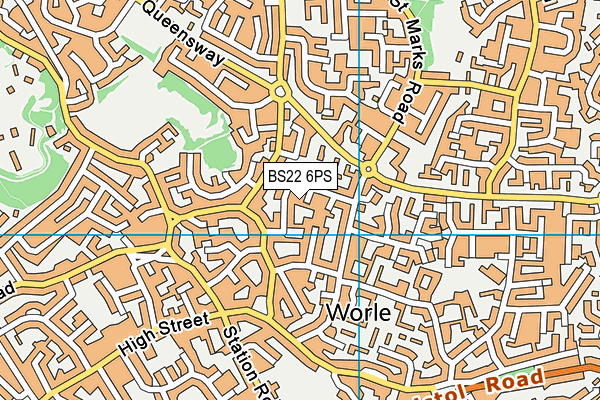 BS22 6PS map - OS VectorMap District (Ordnance Survey)