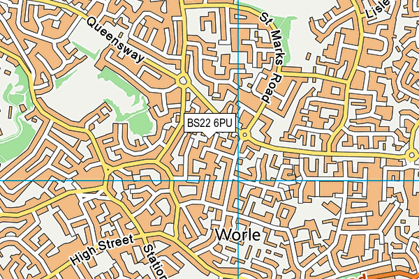 BS22 6PU map - OS VectorMap District (Ordnance Survey)