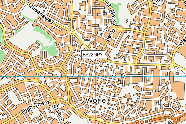 BS22 6PY map - OS VectorMap District (Ordnance Survey)