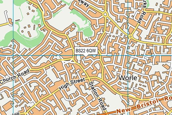 BS22 6QW map - OS VectorMap District (Ordnance Survey)