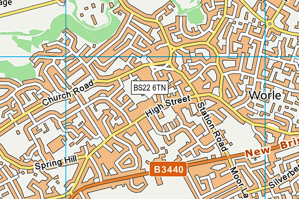 BS22 6TN map - OS VectorMap District (Ordnance Survey)
