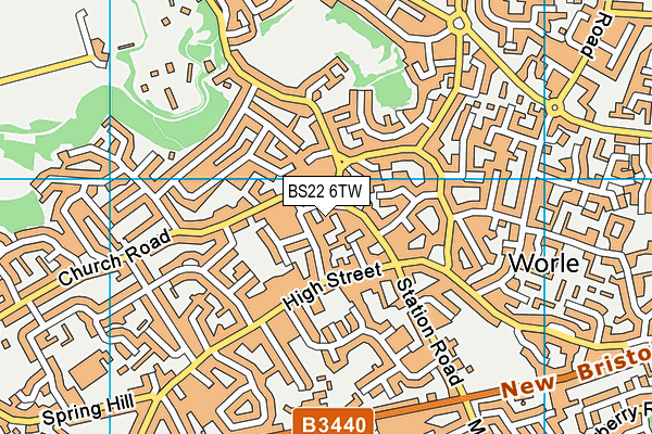 BS22 6TW map - OS VectorMap District (Ordnance Survey)