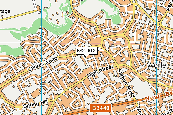 BS22 6TX map - OS VectorMap District (Ordnance Survey)