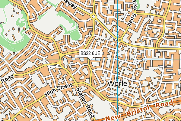 BS22 6UE map - OS VectorMap District (Ordnance Survey)