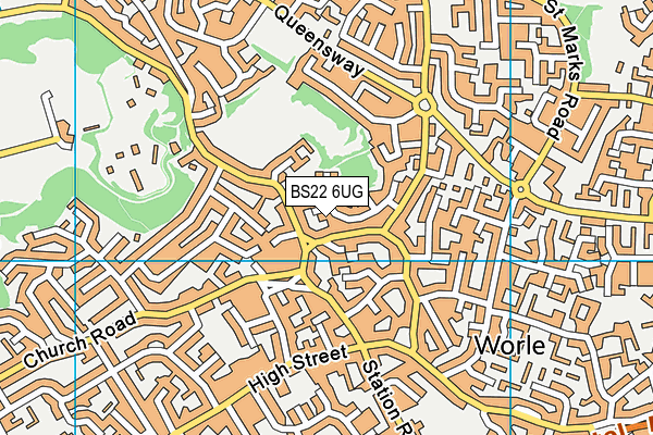 BS22 6UG map - OS VectorMap District (Ordnance Survey)