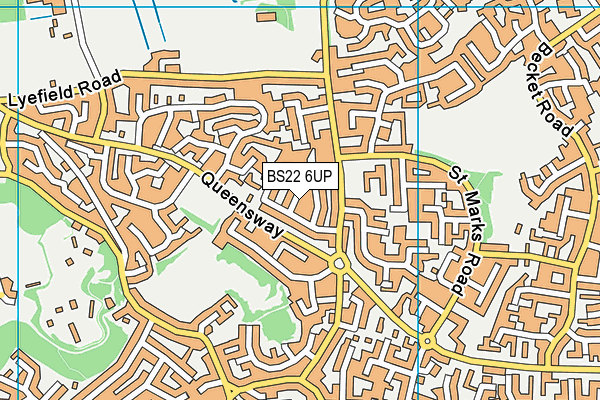 BS22 6UP map - OS VectorMap District (Ordnance Survey)