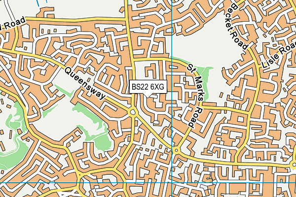 BS22 6XG map - OS VectorMap District (Ordnance Survey)