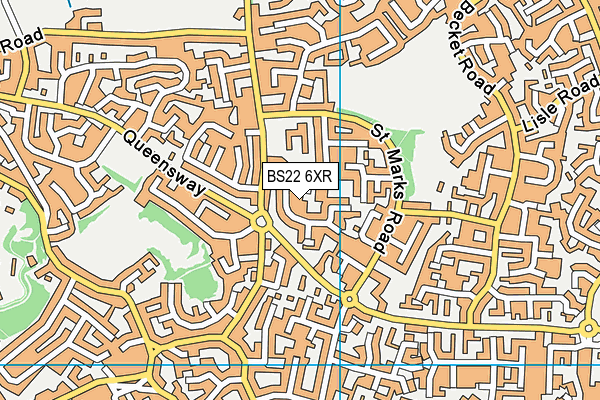 BS22 6XR map - OS VectorMap District (Ordnance Survey)