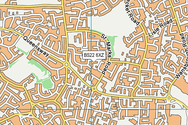 BS22 6XZ map - OS VectorMap District (Ordnance Survey)