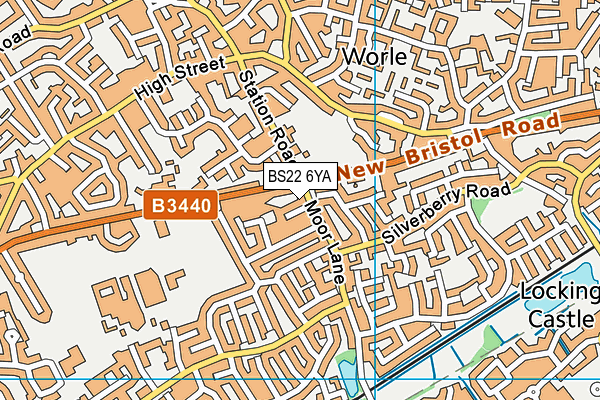 BS22 6YA map - OS VectorMap District (Ordnance Survey)