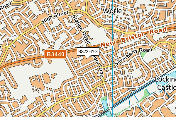 BS22 6YG map - OS VectorMap District (Ordnance Survey)