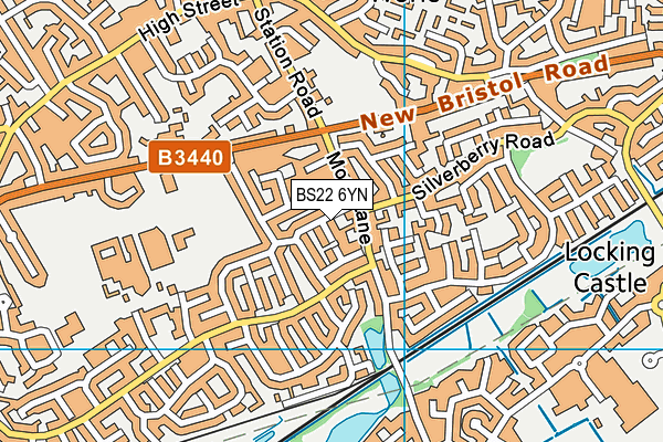 BS22 6YN map - OS VectorMap District (Ordnance Survey)