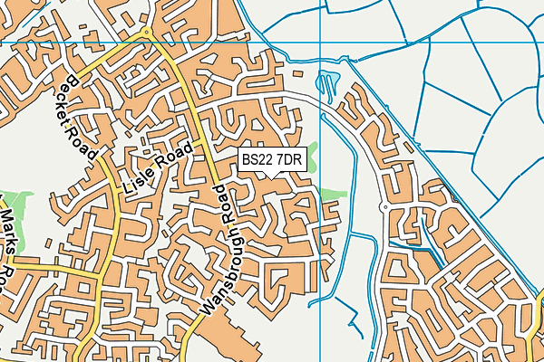 BS22 7DR map - OS VectorMap District (Ordnance Survey)