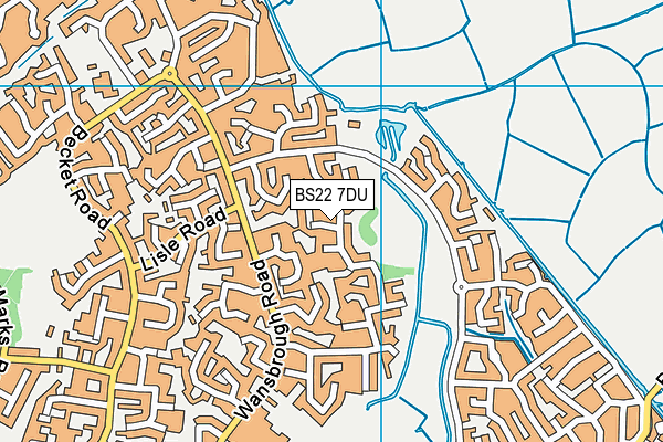 BS22 7DU map - OS VectorMap District (Ordnance Survey)