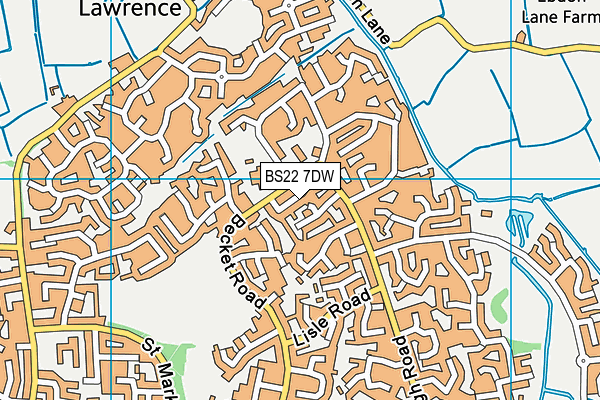 BS22 7DW map - OS VectorMap District (Ordnance Survey)