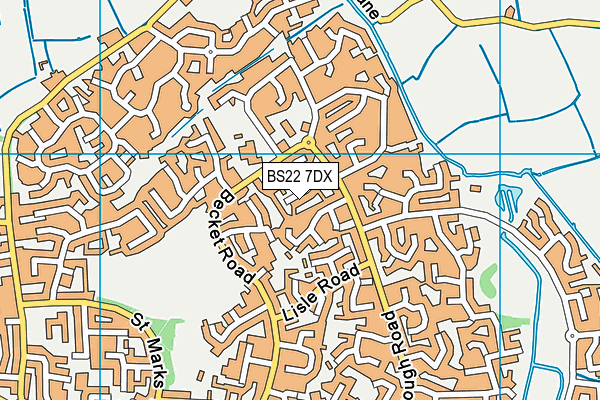 BS22 7DX map - OS VectorMap District (Ordnance Survey)