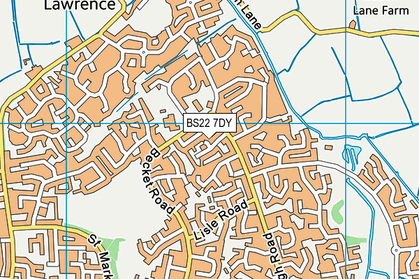 BS22 7DY map - OS VectorMap District (Ordnance Survey)
